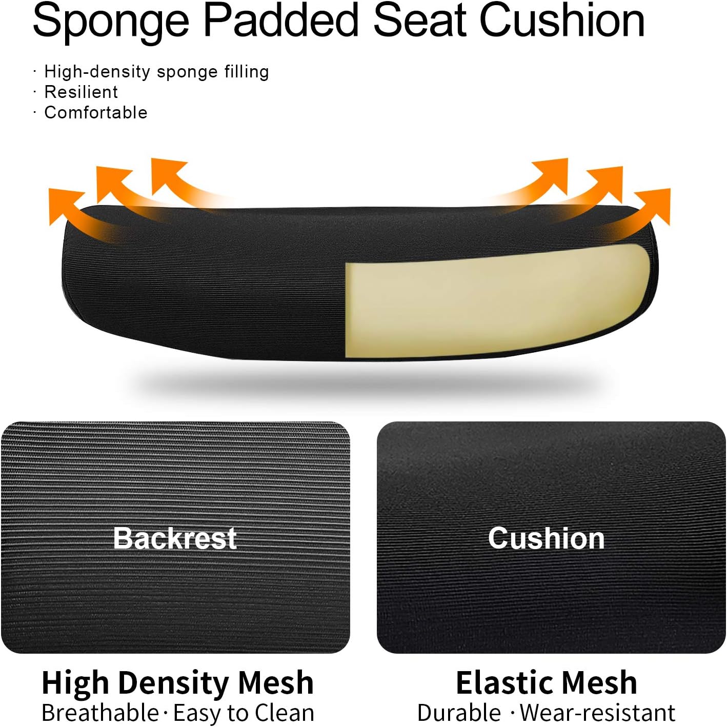 Daqian Home Executive Office Chair Ergonomic Computer Chair Wide Seat With Large Headrest, Modern Desk Chair Lumbar Support, Adjustable Armrests Mesh Chair