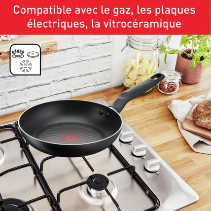 Tefal Aluminum Super Cook Non-Stick Cookware Set, Black, 9Pcs, B459S984, Online Exclusive