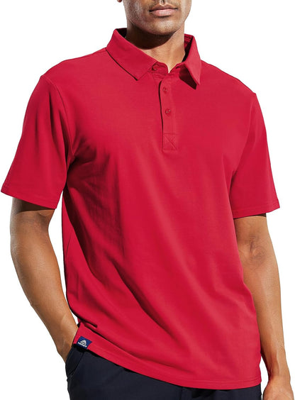 Haimont Men's Polo Shirt Cotton Golf T-Shirts Long and Short Sleeve Collared Shirts for Uniform, Casual, Business, Work