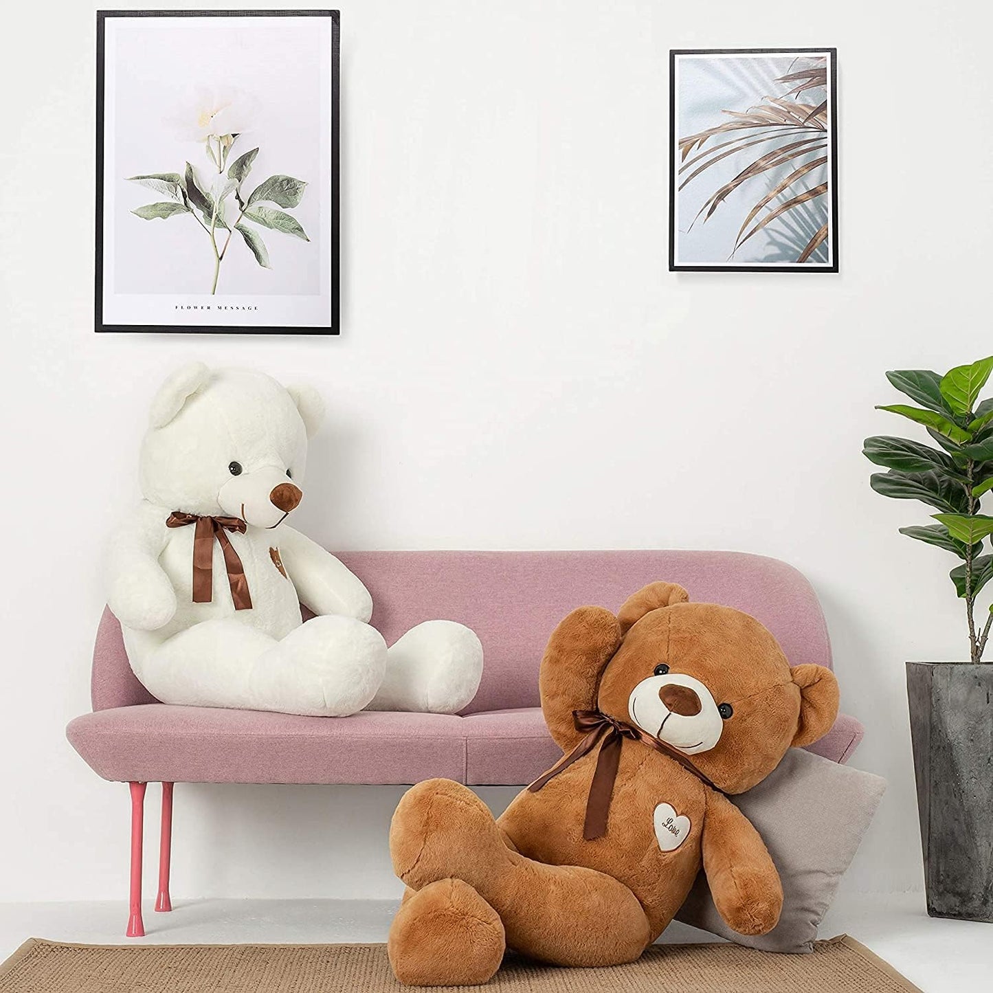 MissTiara Giant Plush Teddy Bear 100cm Cute Soft Stuffed Plush Toy Best Gifts for Valentine’s Day Birthday Party or Any Special days (Pink A)