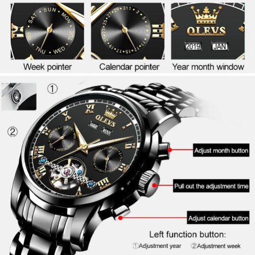 OUPINKE Men's Automatic Mechanical Watches Luxury Business Dress