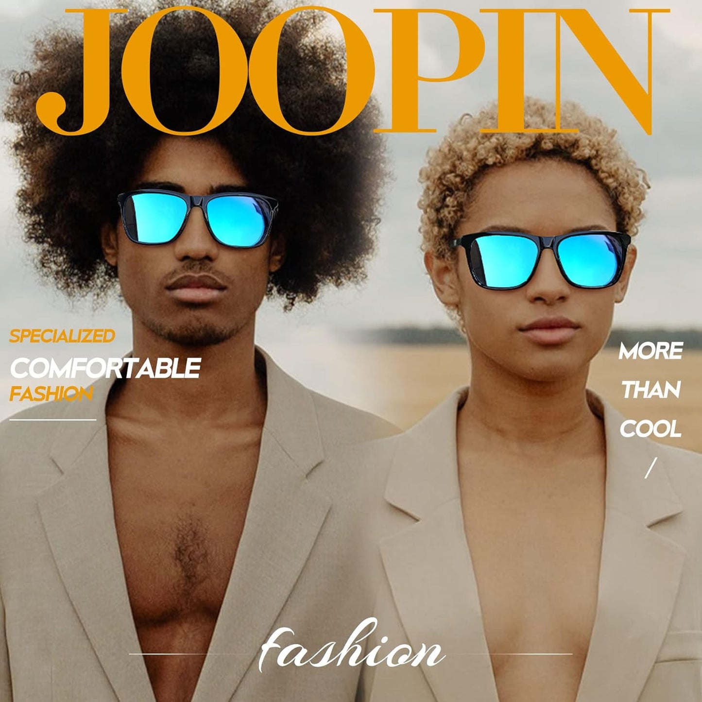 Joopin Sunglasses for Men Women, Fashion Polarized Sun Glasses Retro Square Shades UV Protection Driving