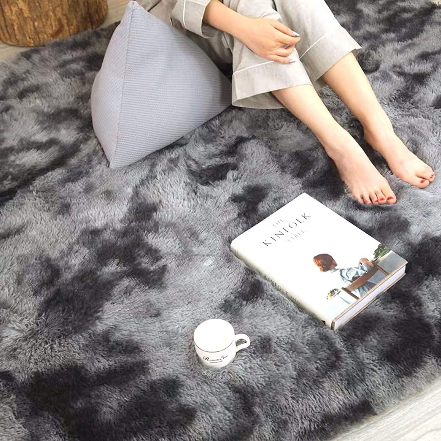 Super Soft Shaggy Rugs Fluffy Carpets, Upgrade Anti-Skid Durable Rectangular Fuzzy Rug, Indoor Modern Plush Area Rugs for Living Room Bedroom Kids Room Nursery Home (200 x 300 cm, Coffee)