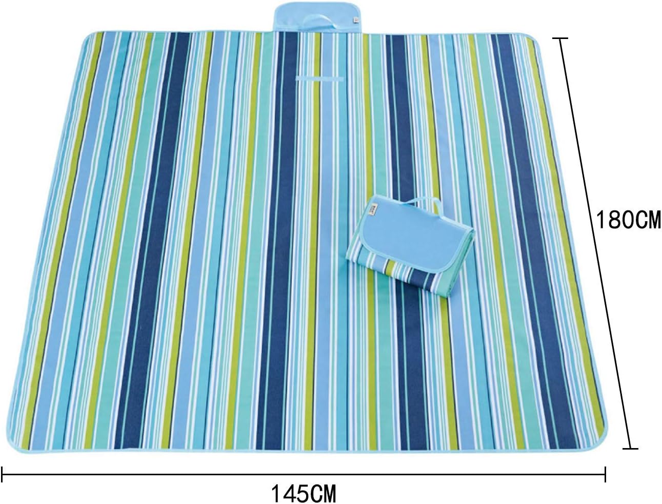 ECVV Waterproof Foldable Outdoor Camping Mat Widen Picnic Mat Plaid Beach Blanket Baby Multiplayer Tourist Mat | 145X180cm |Blue |