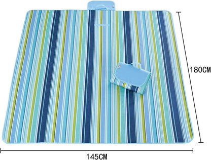 ECVV Waterproof Foldable Outdoor Camping Mat Widen Picnic Mat Plaid Beach Blanket Baby Multiplayer Tourist Mat | 145X180cm |Blue |