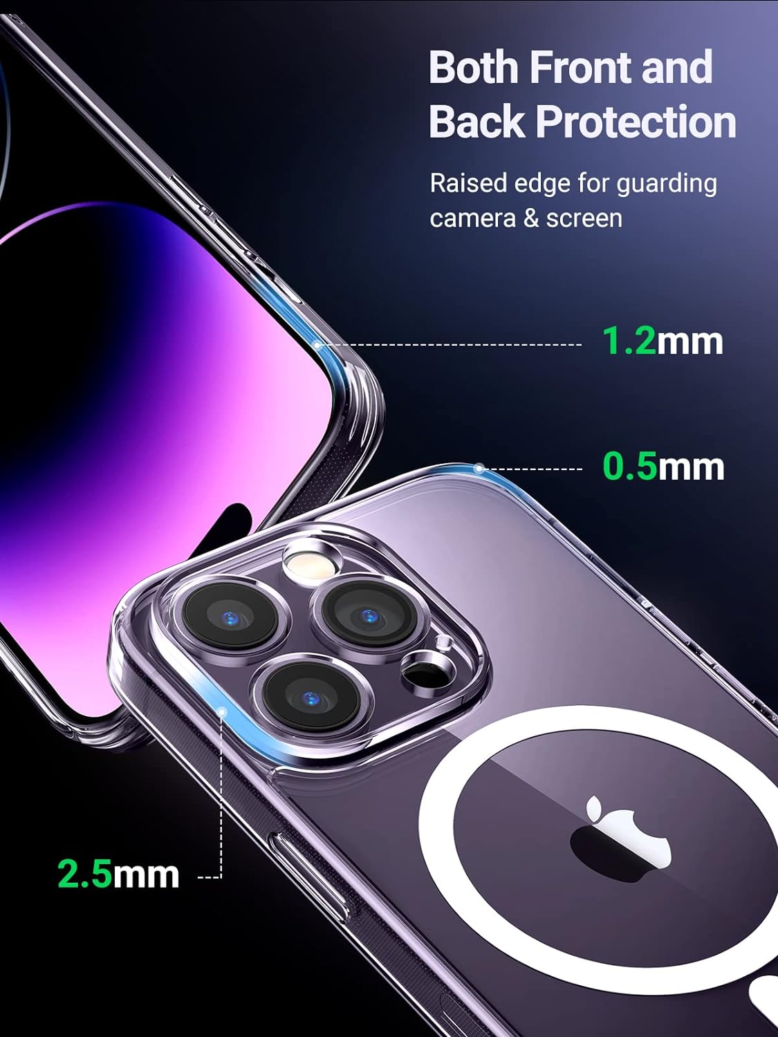 UGREEN iPhone 13 Case 6.1 Inch Ultra Slim Thin Case Soft TPU Material with 4 Corners Bumper Shockproof Protection Anti-Scratch Anti-Drop Shockproof Case Cell Phone Cover Compatible with iPhone 13