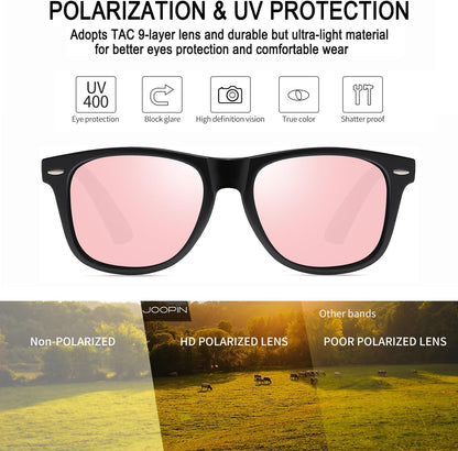 Joopin Polarized Sunglasses Men Women, Classic Square Sun Glasses 100% UV Protection Driving Fishing