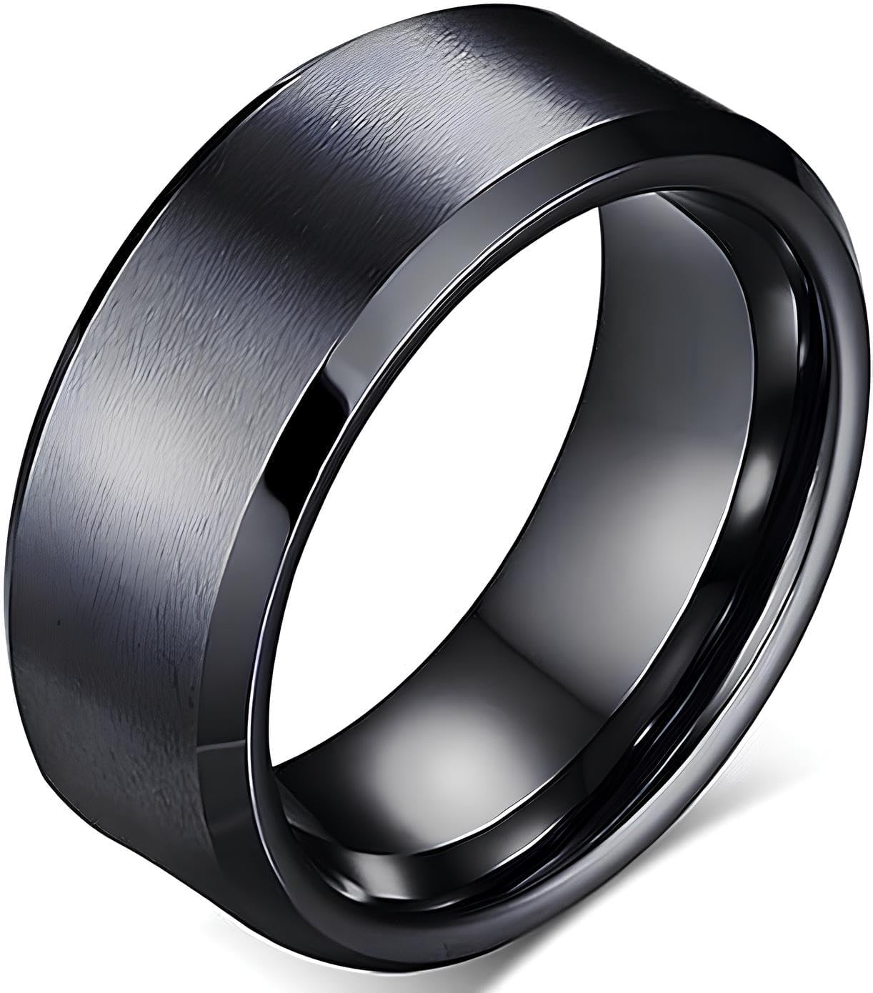 ThawrCave Black And Silver Rings For Mens Simple Design And, 40% OFF