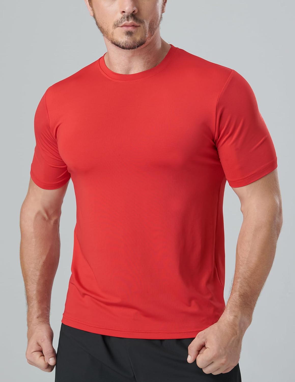 5 Pack Men’s Active Quick Dry Crew Neck T Shirts | Athletic Running Gym Workout Short Sleeve Tee Tops Bulk