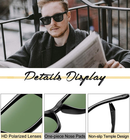 Joopin Sunglasses for Men Women, Fashion Polarized Sun Glasses Retro Square Shades UV Protection Driving