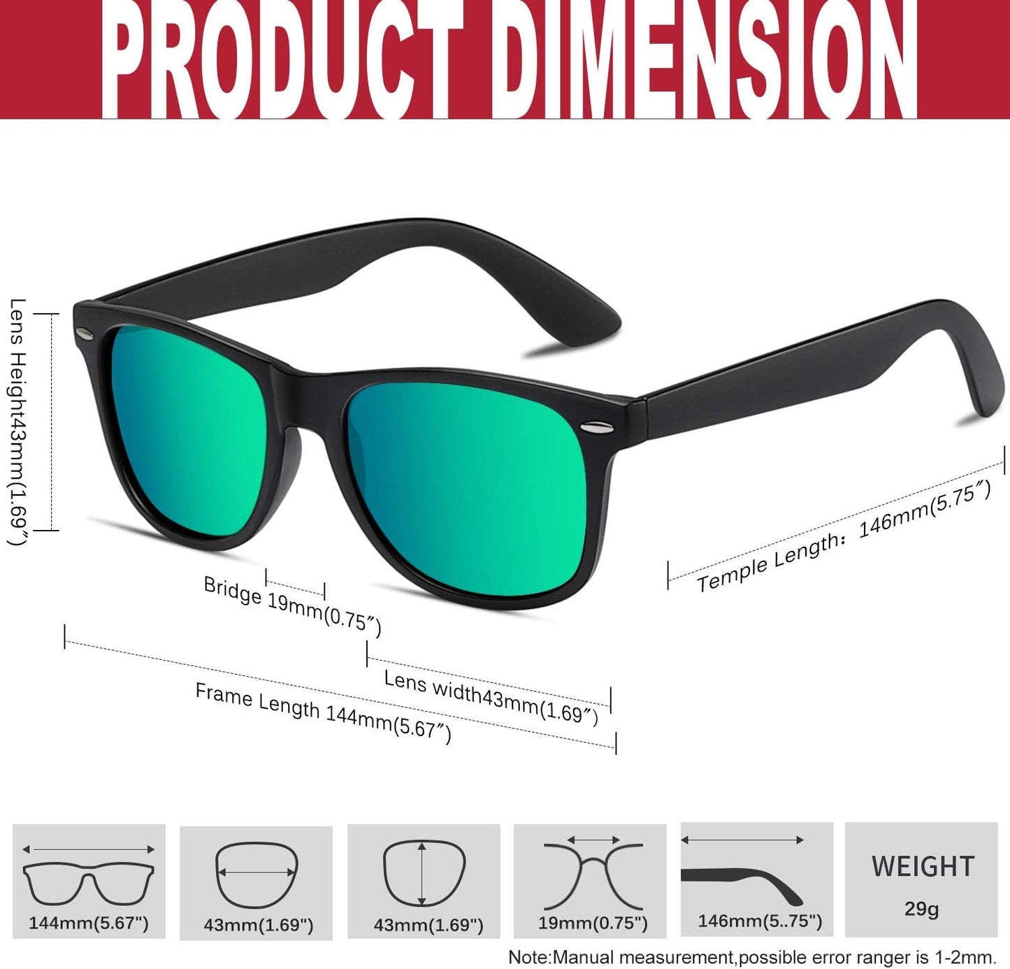 KANASTAL Polarized Sunglasses for Men Women, Classic Square Sports Sun Glasses Driving, Fashion Shades for Womens UV400 Protection