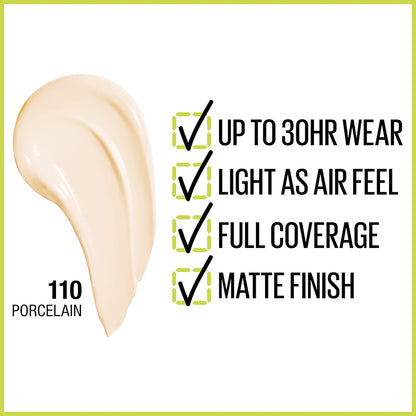 Maybelline Super Stay Full Coverage Liquid Foundation Makeup, Porcelain