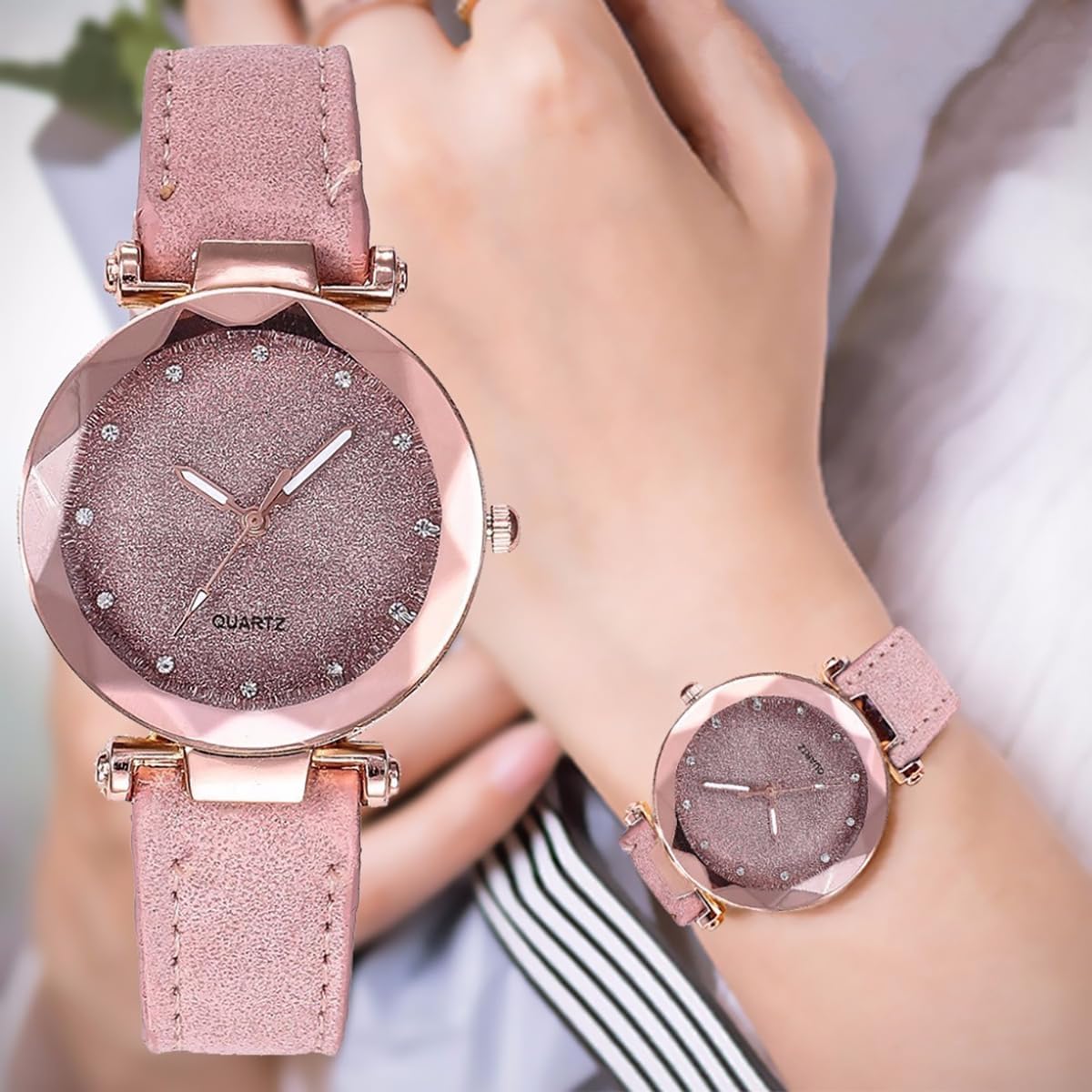 Luxury Womens Watch with Bracelet Gifts Set Rose Gold for Lady Female Elegant Wrist Watches Ladies Stylish Bracelet Watches