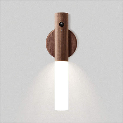 Lengenda Motion Sensor Night Light Smart LED Light Sensing Distance 4M Hand-held Portable Stick Anywhere for Bedroom Stairway Children Room (Walnut Wood)