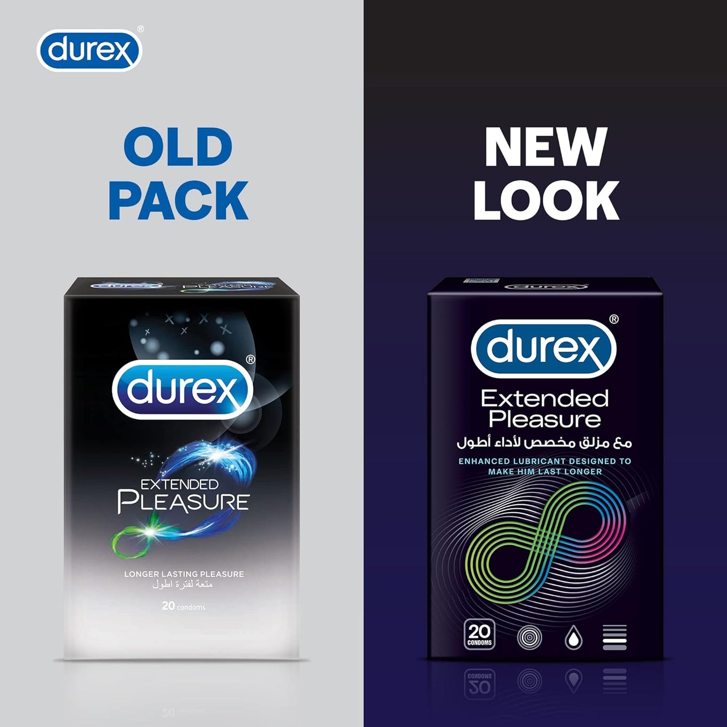 Durex Extended Pleasure Condoms for Men, 20 condoms, Pack of 2