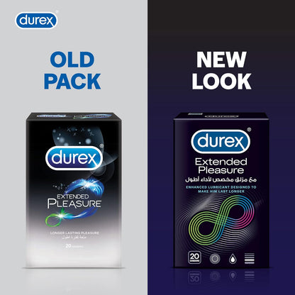 Durex Extended Pleasure Condoms for Men, 20 condoms, Pack of 2