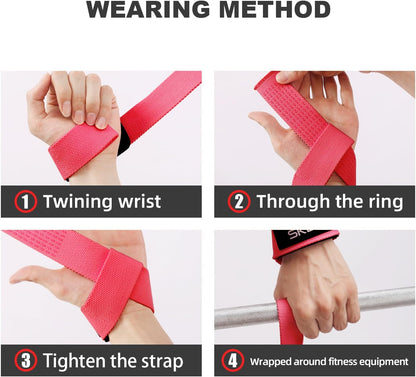 Lifting Straps Deadlift Gym Wrist Straps Weightlifting with Neoprene Cushioned Wrist Padded and Anti-Skid Silicone - for Weightlifting, Bodybuilding, Xfit, Strength Training