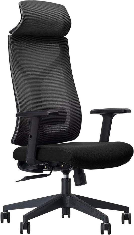 Daqian Home Executive Office Chair Ergonomic Computer Chair Wide Seat With Large Headrest, Modern Desk Chair Lumbar Support, Adjustable Armrests Mesh Chair
