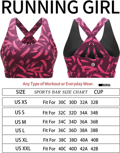 RUNNING GIRL womens Full Coverage Women's Plus Sports Bras