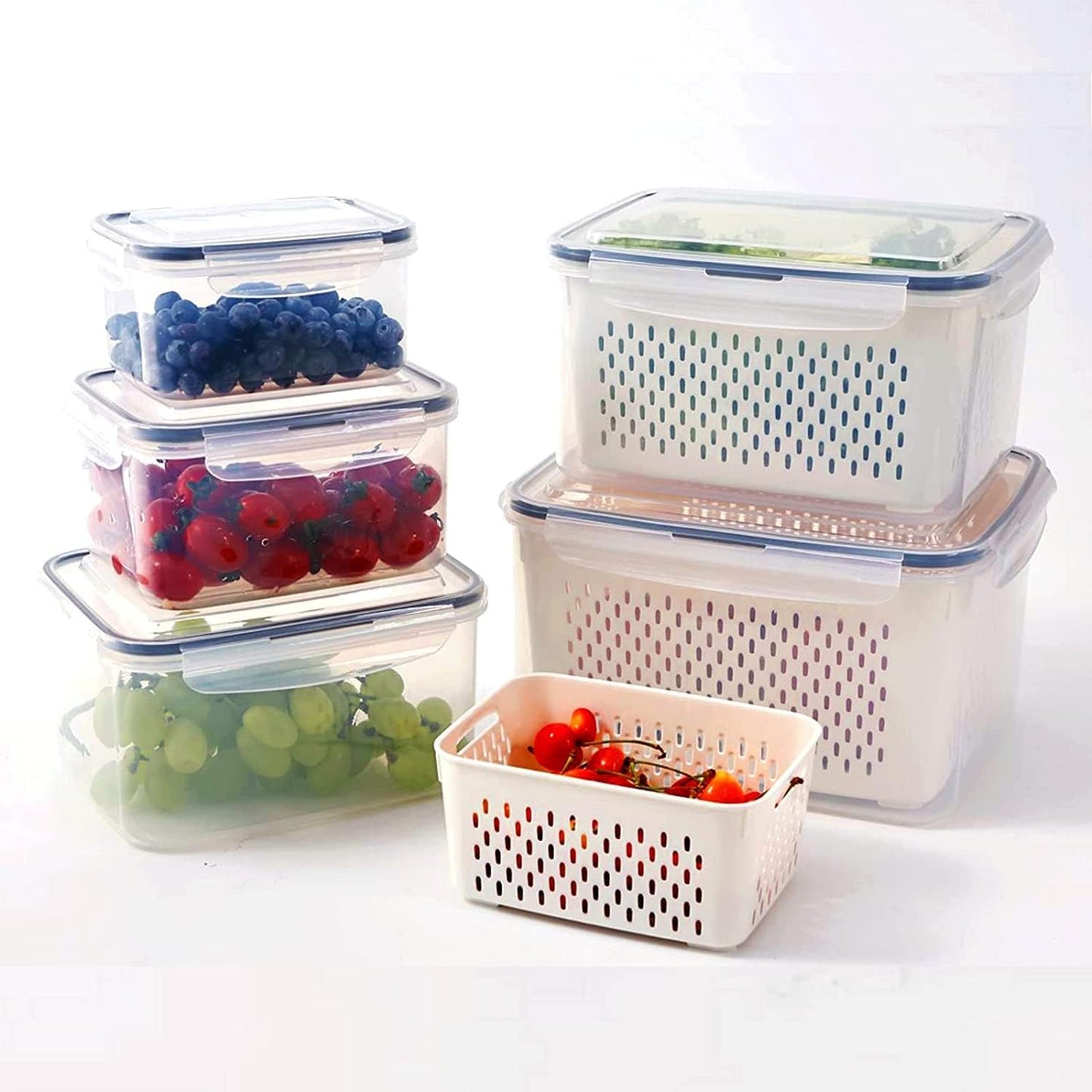 TYCOM Airtight Food Storage Containers - Wildone Cereal & Dry Food Storage Containers Set of 7 with Easy Locking Lids, for Kitchen Pantry Organization & Storage