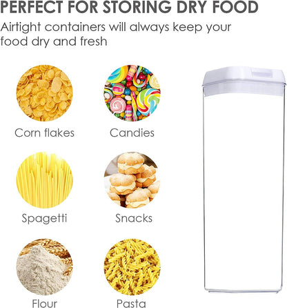 TYCOM Airtight Food Storage Containers - Wildone Cereal & Dry Food Storage Containers Set of 7 with Easy Locking Lids, for Kitchen Pantry Organization & Storage