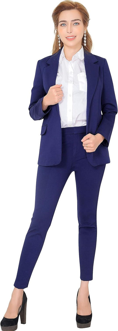 Marycrafts Women's Business Blazer Pant Suit Set for Work