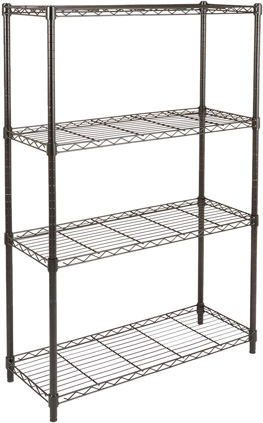 Amazon Basics 5-Shelf Adjustable, Heavy Duty Storage Shelving Unit (158.5 kgs loading capacity per shelf), Steel Organizer Wire Rack, Black (91.4 x 35.5 x 182.8 cm)