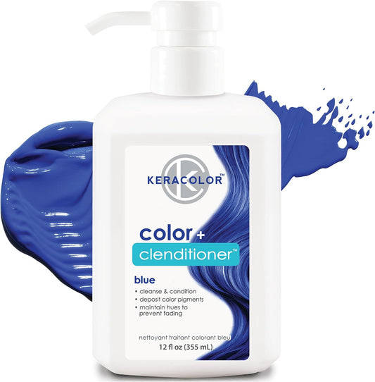 Keracolor Clenditioner BLUE Hair Dye - Semi Permanent Hair Color Depositing Conditioner, Cruelty-free