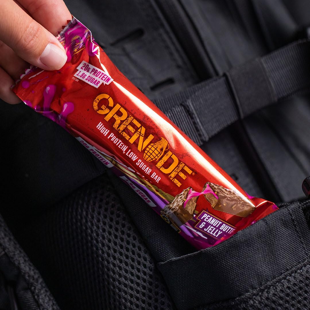 Grenade High Protein, Low Sugar Bar - Chocolate Chip Salted Caramel, 12 x 60 g