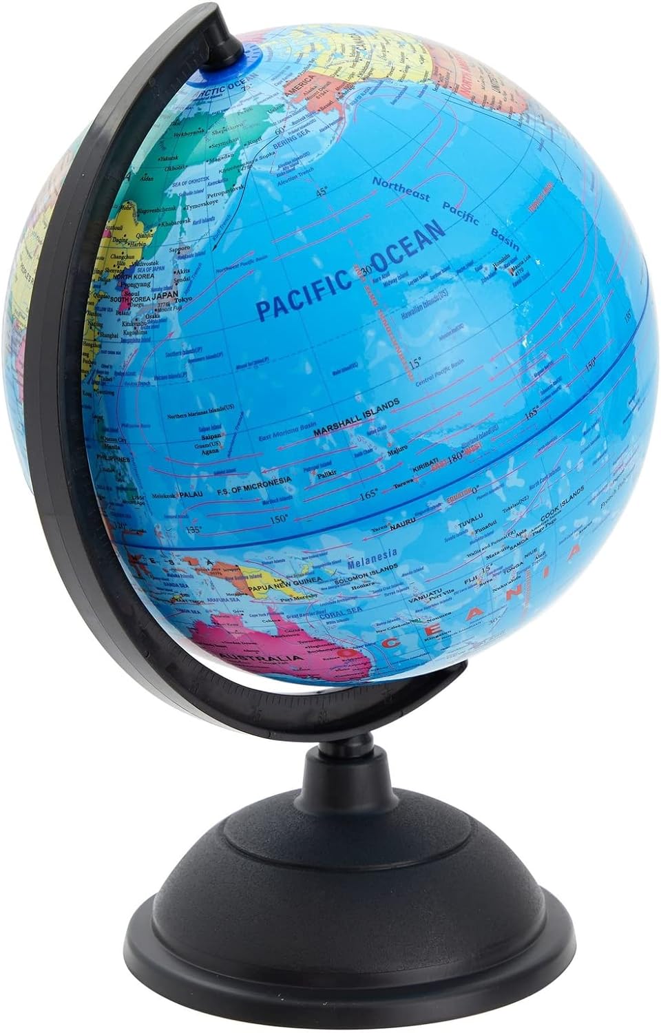 Juvale 8 Inch World Perfect Spinning Globe for Kids, Geography Students, Teachers and More, Blue, 27176