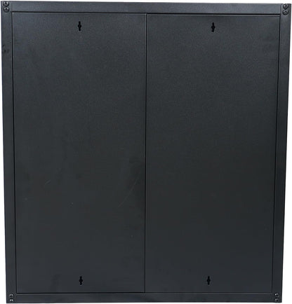 RIGID Wall Mounted Cabinet, Steel Filing Cupboard with Shelves Storage Compartment (Black)