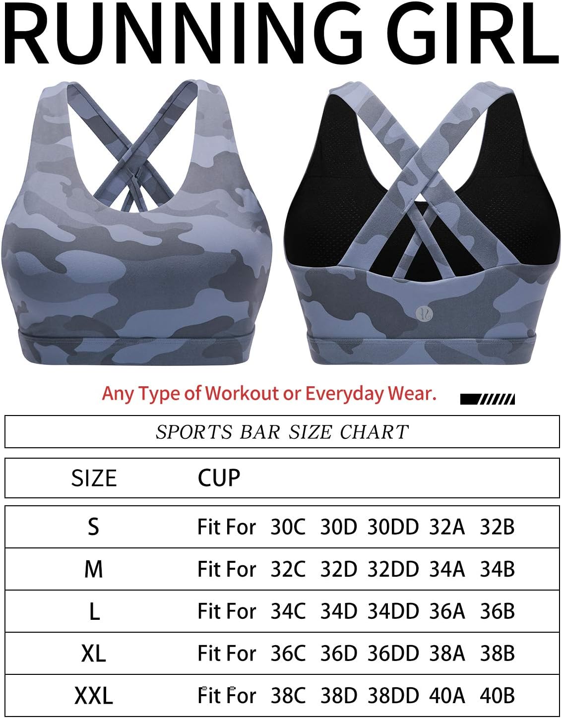 RUNNING GIRL womens Full Coverage Women's Plus Sports Bras