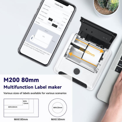 Phomemo Label Maker Machine - Phomemo M110 Portable Bluetooth Thermal Label Printer. Sticker Maker, Barcode Printer for Clothing, Jewelry, Retail, Mailing,support Arabic and English,For iOS & Android