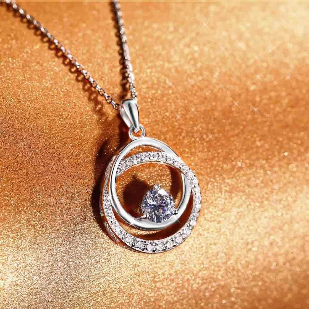 Swarovski Elements 925 Sterling Silver Pendent Necklace for Women Gift JRosee Jewelry