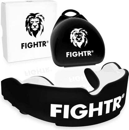 FIGHTR Premium Mouth Guard - for Excellent Breathing & Easy to fit | Sports Mouth Guard for Boxing, MMA, Football, Lacrosse, Hockey and Other Sports | incl. hygienic Box