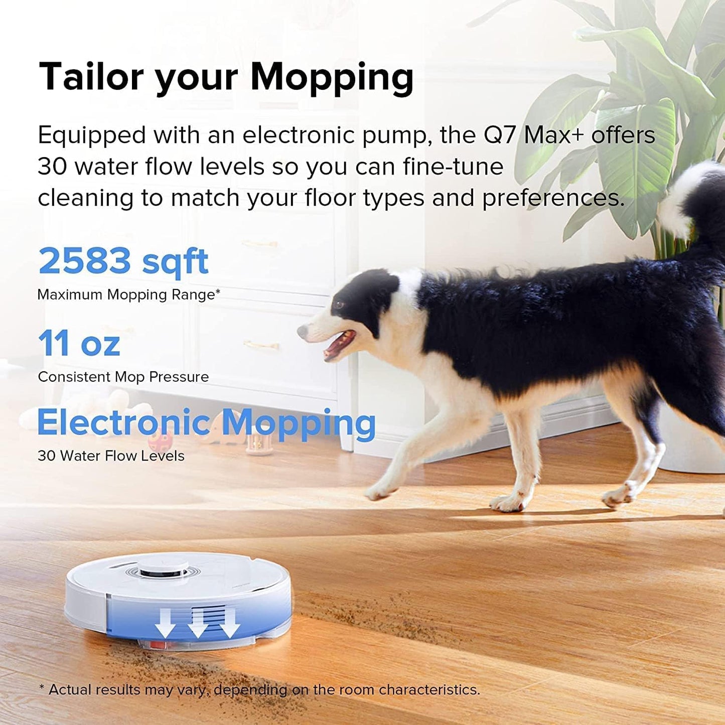 Roborock Q7Max+Robot Vacuum Cleaner, Hands-Free Cleaning for up to 7 Weeks, Robotic Vacuum with APP-Controlled Mopping, 4200Pa Suction, No-Mop&No-Go Zones, 180mins Runtime, Works with Alexa(White)