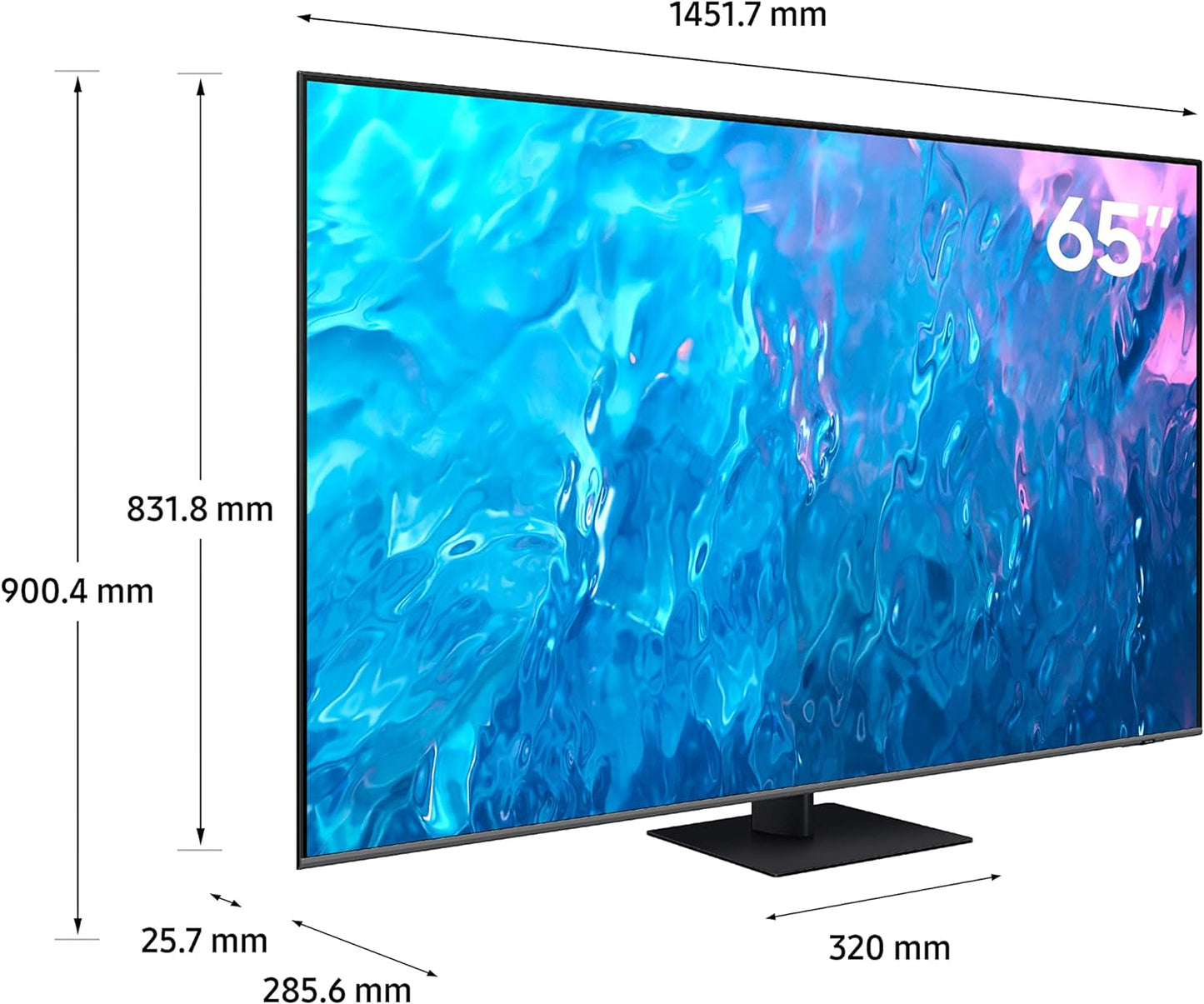 Samsung Smart TV, QLED, 65 Inch Titan Gray, Quantum Processor 4K, Motion Enhancemnet, HDR10+, QA65Q70C - 2023 - International Version