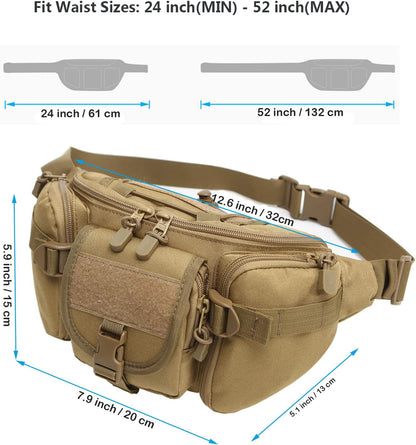 DYJ Utility Multipurpose Molle Tactical Waist Bag, Coyote Brown, Size No Size