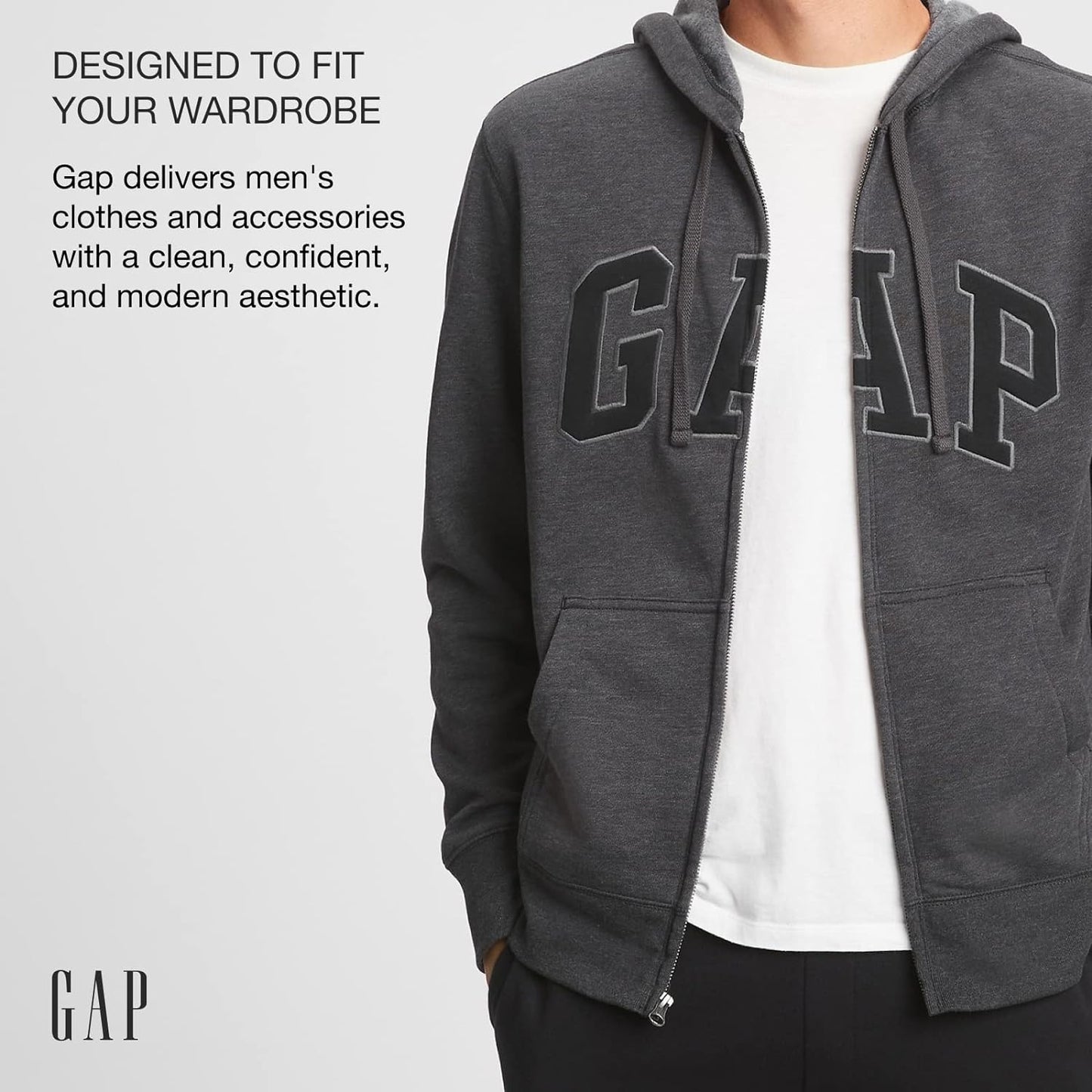 GAP Men's Logo Heritage Hoodie Hooded Full Zip Sweatshirt