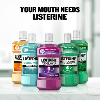 Listerine Cool Mint Mouthwash, Pack of 3x500ml, Mouth Freshener from Listerine for a Fresh Healthy Breath, 24 Hour Protection Against Plaque, Refreshing Sensation, for a Healthier Mouth