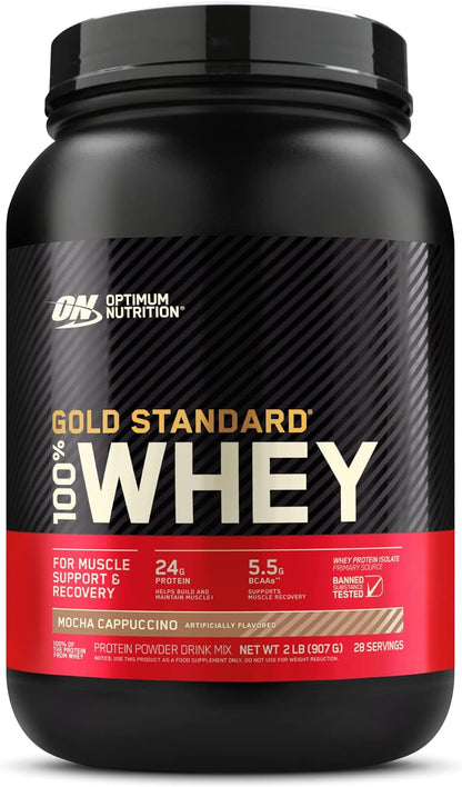 Optimum Nutrition (ON) Gold Standard 100% Whey Protein Powder Primary Source Isolate, 24 Grams of Protein for Muscle Support and Recovery - Vanilla Ice Cream, 2 Lbs, 29 Servings (899 Grams)