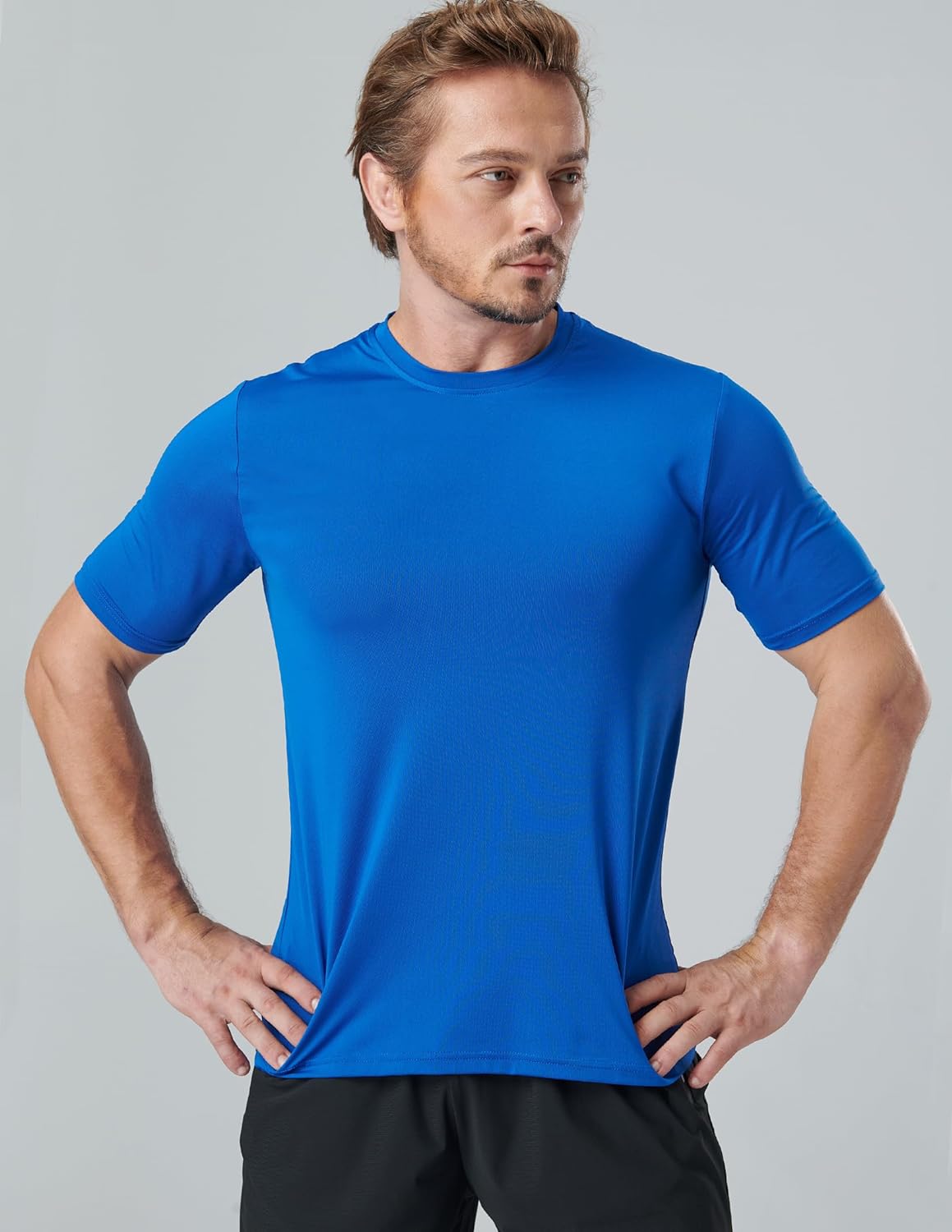 5 Pack Men’s Active Quick Dry Crew Neck T Shirts | Athletic Running Gym Workout Short Sleeve Tee Tops Bulk