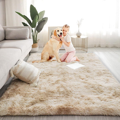 LIODUX Ultra Soft Indoor Modern Area Rugs Fluffy Living Room Carpets for Children Bedroom Home Decor Nursery Rug, Washable Furry Throw Rugs (White, 200 x 300 cm)