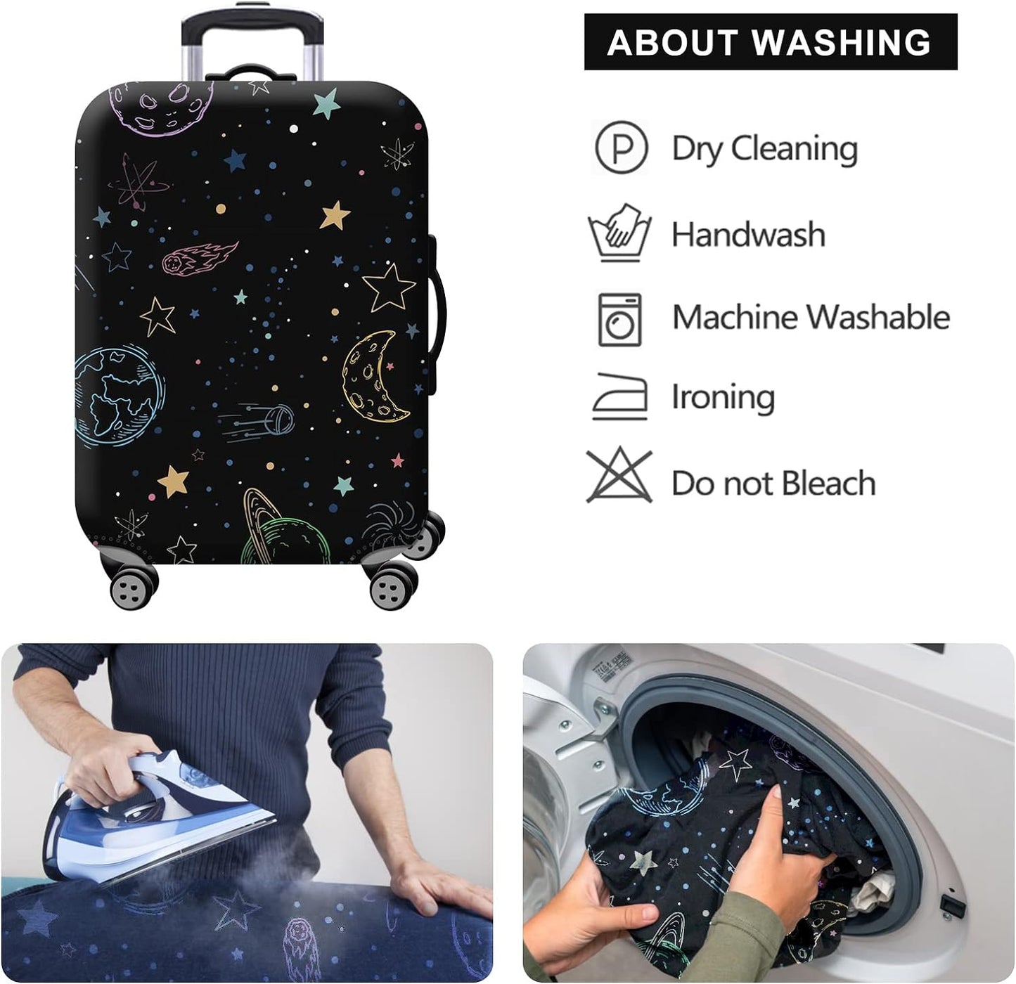 Homarket Travel Luggage Cover Suitcase Protector 18-32 Inch Suitcase Spandex Baggage Covers Washable Dustproof Anti-Scratch (L(26-28 inch luggage), H560)