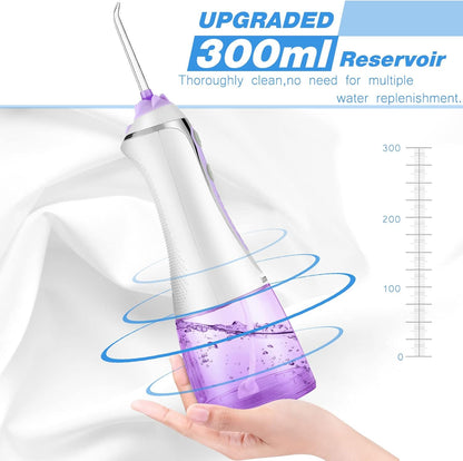 Cordless Water Flosser Professional Oral Irrigator,2021 Upgraded Electric Dental Flosser IPX7 Waterproof,with Travel Bag and 7 Jet Tips, Rechargeable for Home&Travel