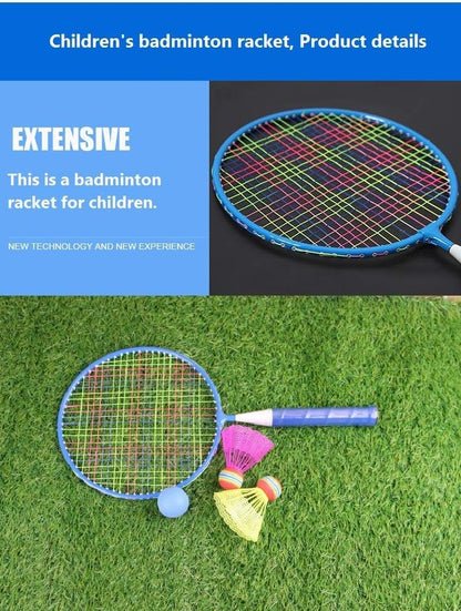 Badminton Racket for Children 1 Pair, Nylon Alloy Durable Badminton Racquet Set for Kids Indoor/Outdoor Sport Game（Including 4 Badminton and 2 Table Tennis）