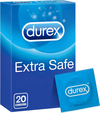 Durex Extra Safe Extra Lubed Condoms for Men, Pack of 20