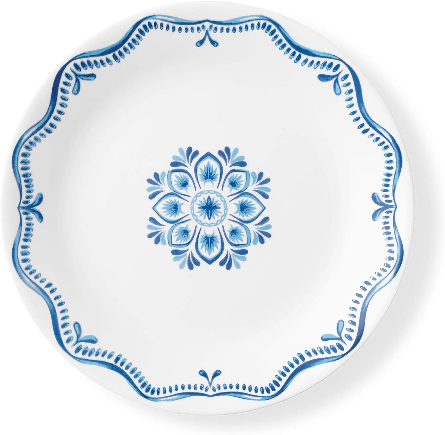 Corelle Service For 6 Chip Resistant Dinnerware Set, 18-Piece, Portofino, White And Blue