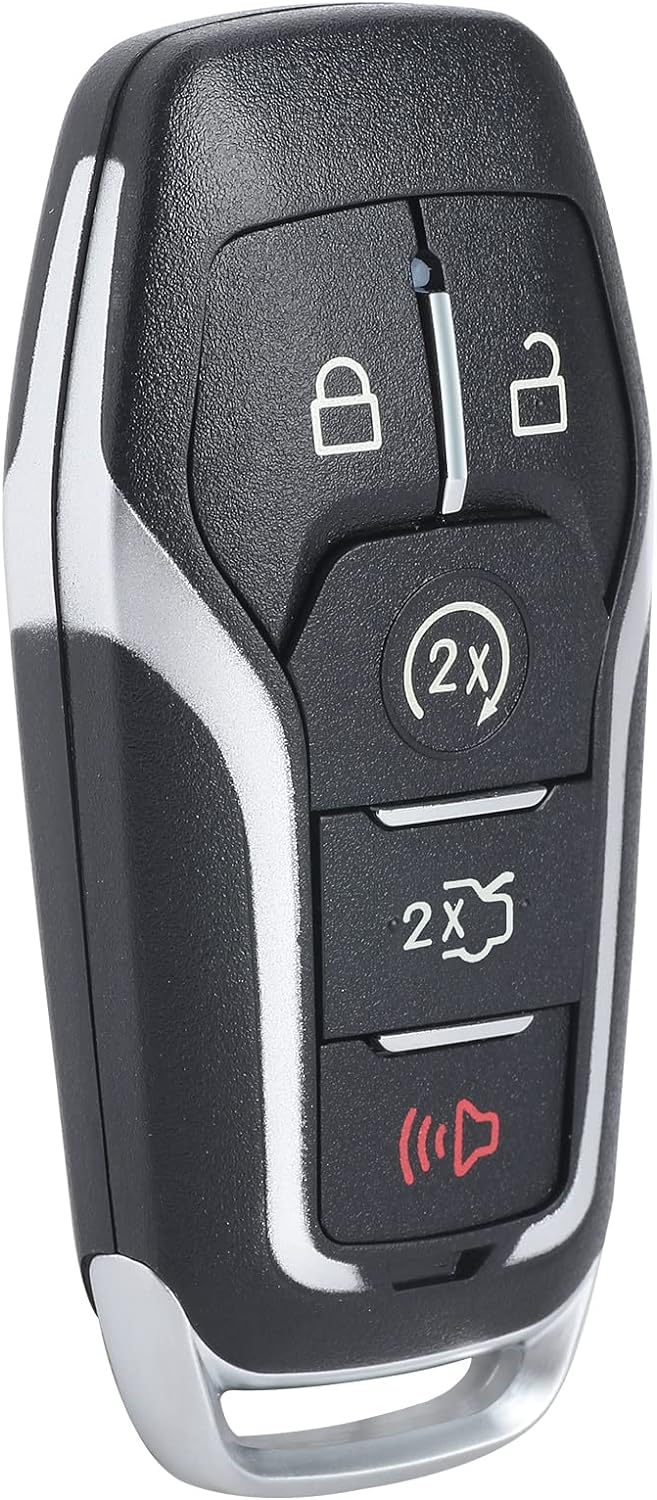 Keymall Remote Key Fob Case Shell Cover for Ford Edge/Explorer/Fusion/Mustang for Lincoln MKC/MKX(FCC ID:M3N-A2C31243300 P/N:164-R8108) 4 Buttons,Just A Key Shell