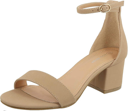 Over the Toe Strap Ankle Wrap Strap Heel Open Toe Block 2' Heel